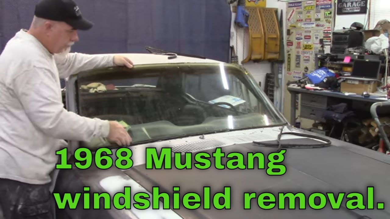 1968 Mustang windshield and dash pad removal Jade part 50
