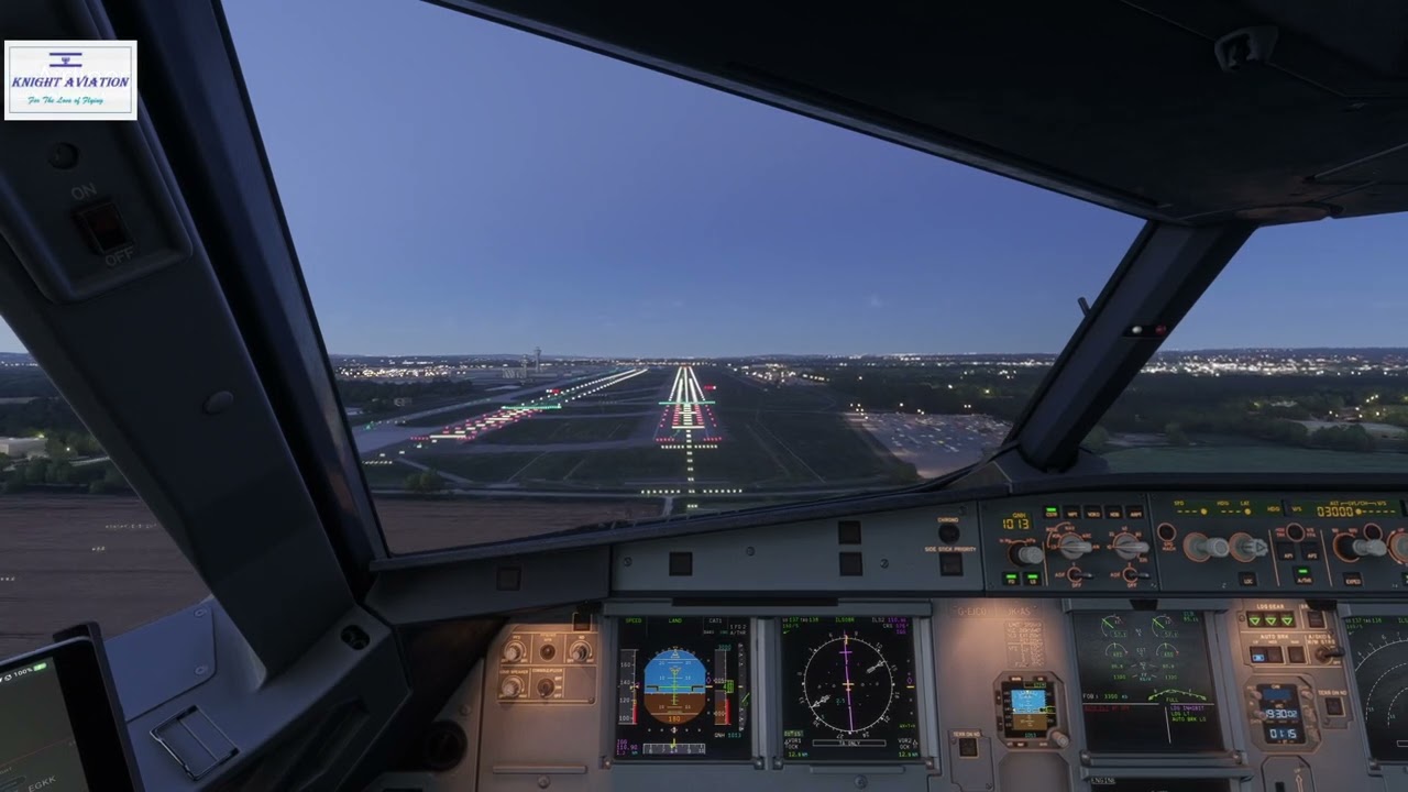 [MSFS2024] FENIX A320 CFM EGKK ILS08R SUNSET VOLANTA 250825