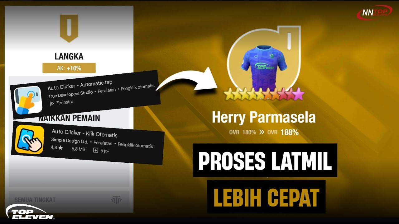 Cara Melatih Pemain dengan Cepat Menggunakan Aplikasi AUTO CLICKER | Top Eleven