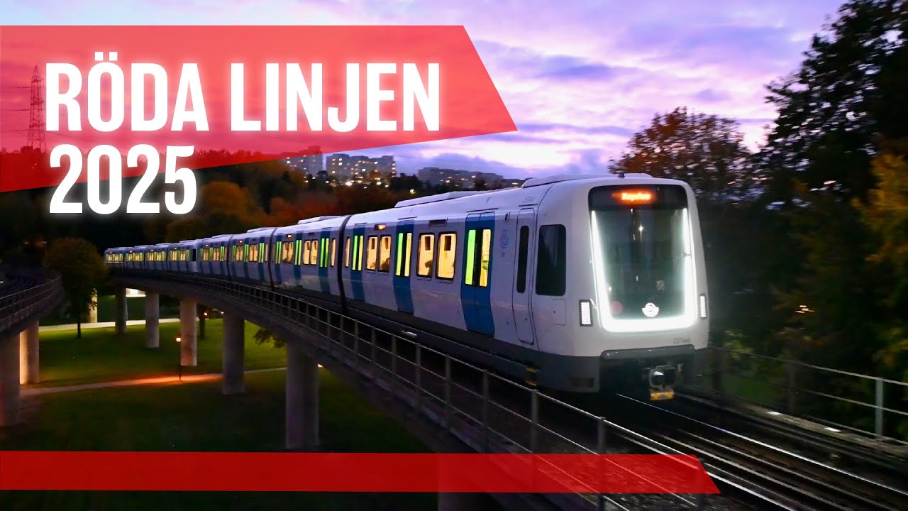 Trains on the Red line in the Stockholm Metro | Autumn 2025