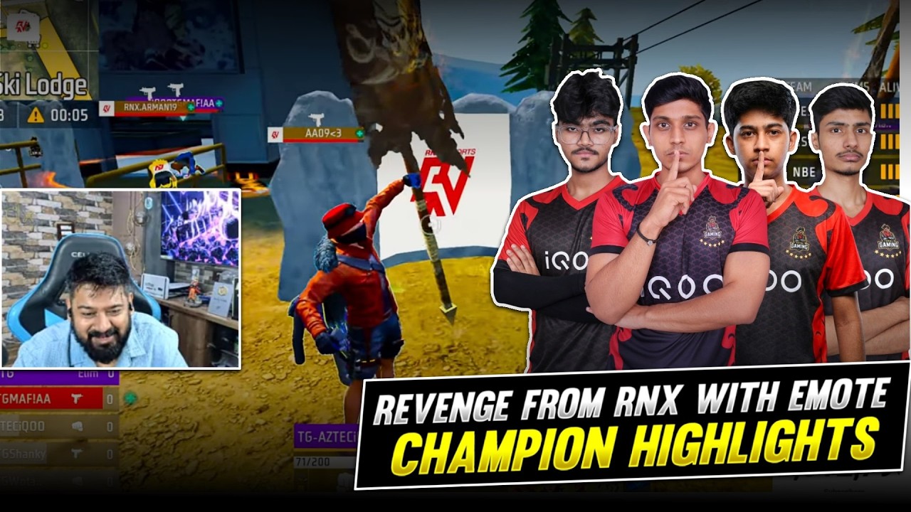 iQOO TG TAKEN REVENGE FROM RNX WITH EMOTE | PANEER WALI HIGHLIGHTS | CHAMPION OF RNX WARZONE FINALS