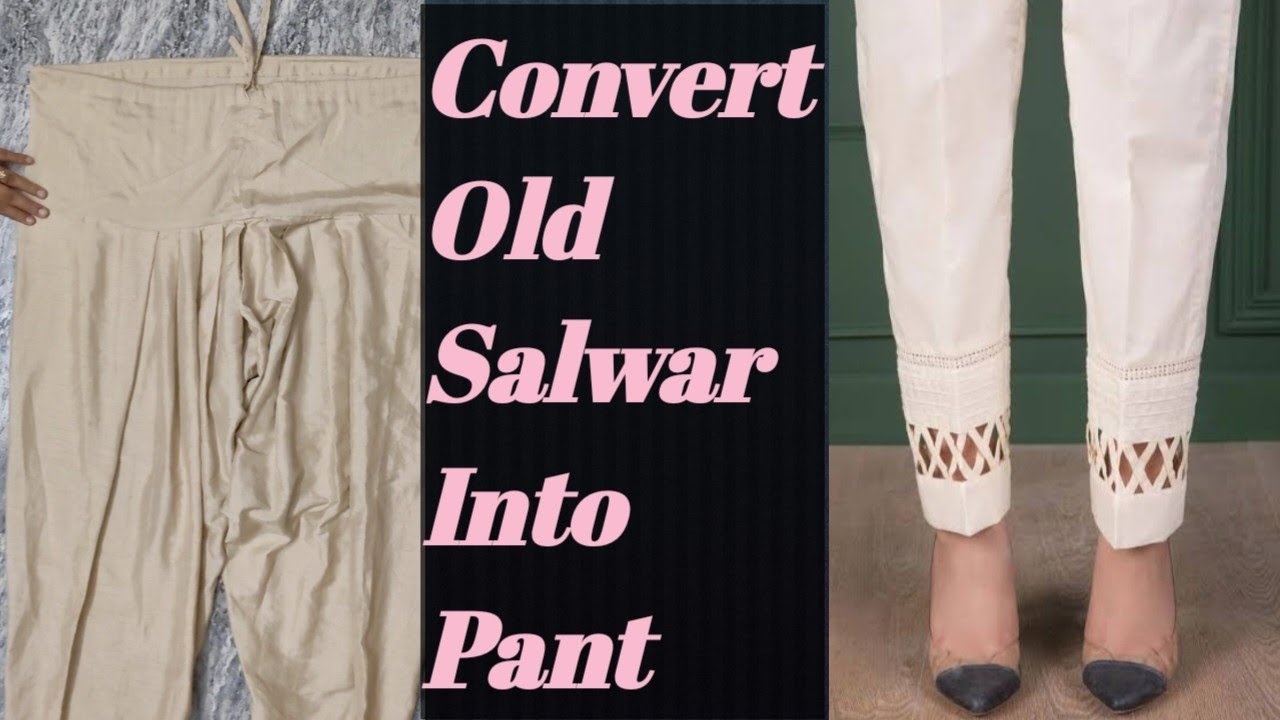 Convert old salwar into pant||Reuse old salwar into pant