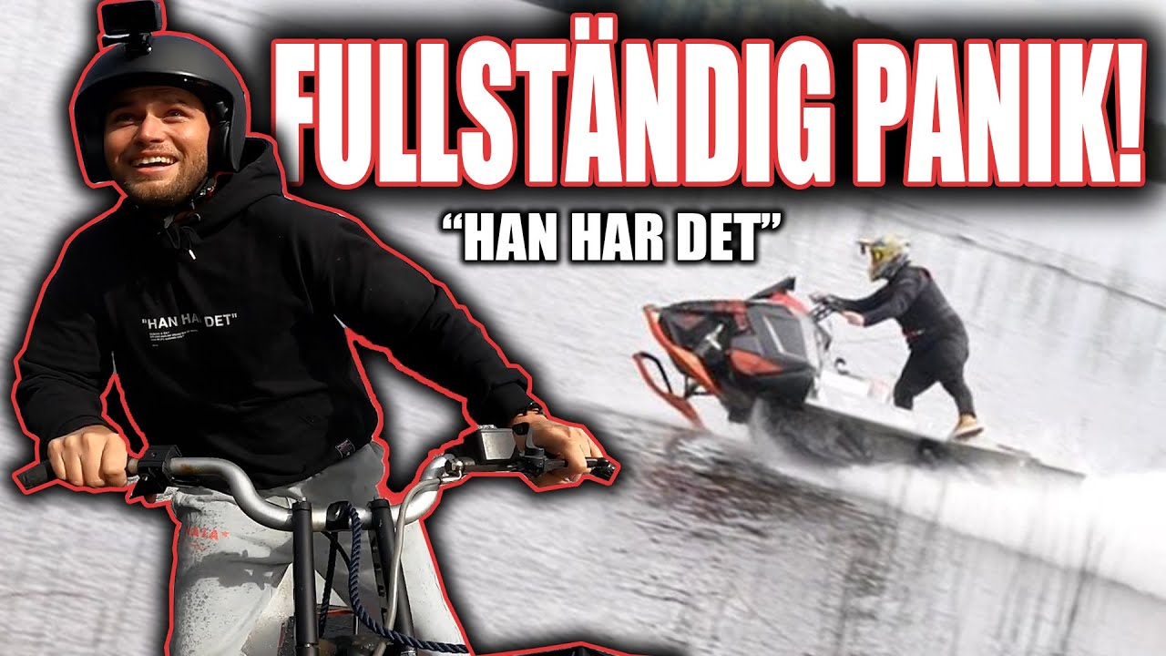 MARCUS DÜBOIS TAR MIN SNÖSKOTER PÅ VATTNET..