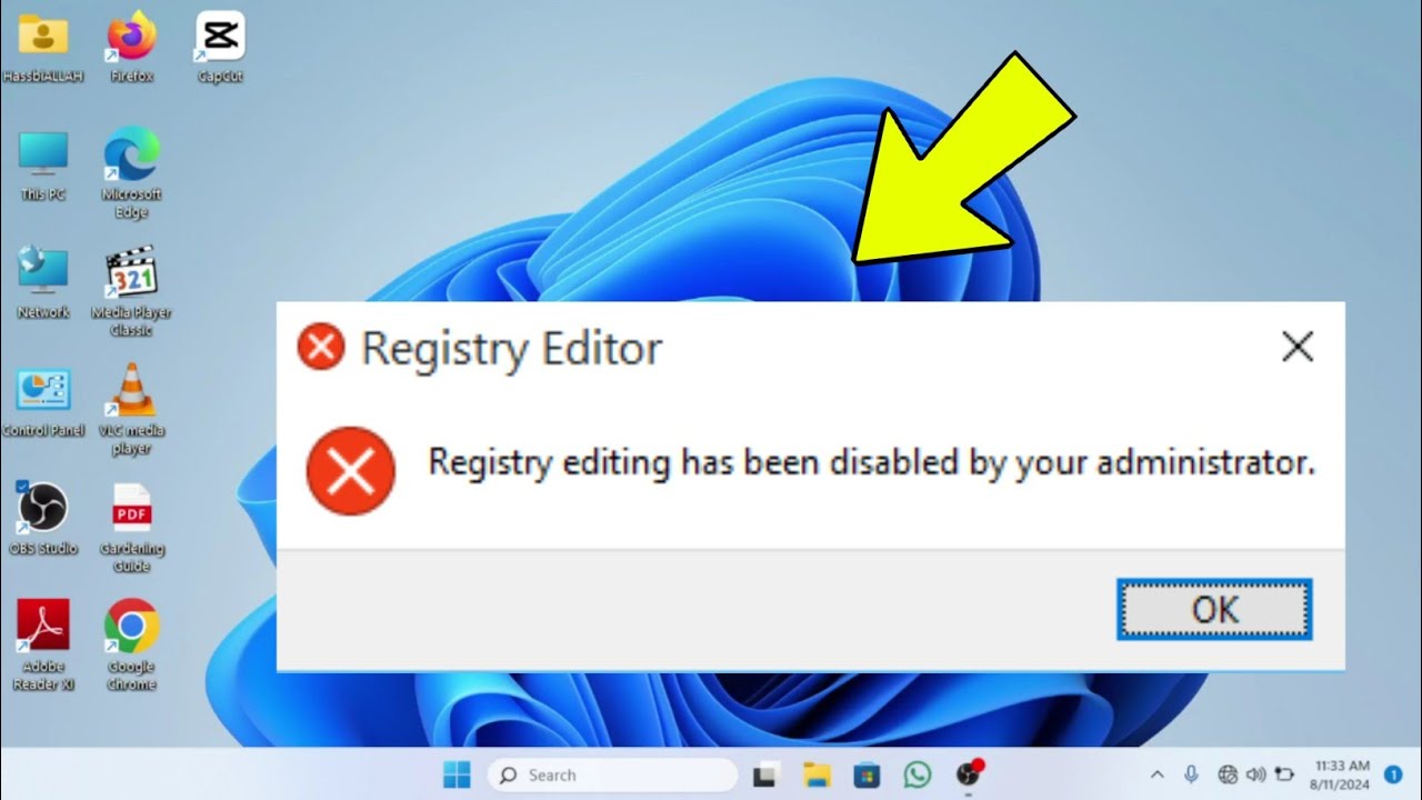 Registry Editing Has been Disabled by your Administrator in Windows 11/10 - FIXED!