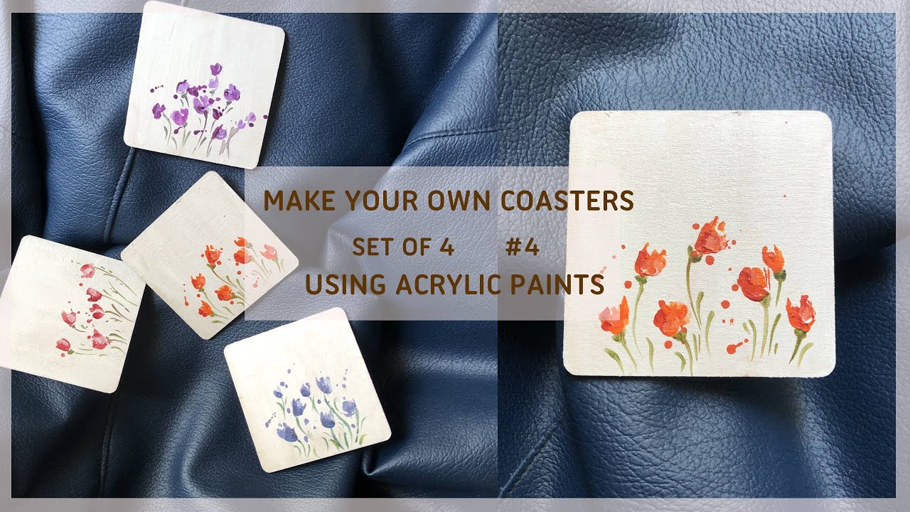 HOW TO MAKE HAND PAINTED COASTERS | DIY | ACRYLIC PAINTING TUTORIAL | #4