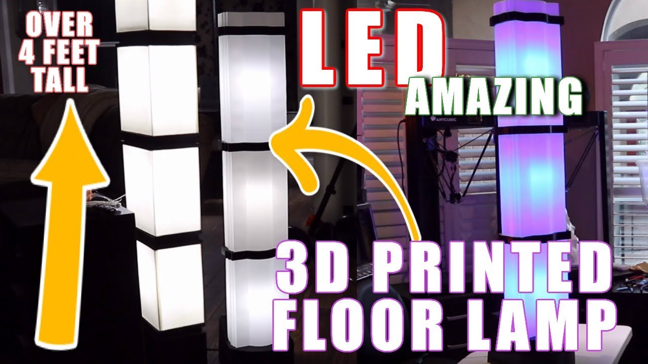 LED Floor Lamp | 3D Printed | OVER 4 1/2 FEET TALL!