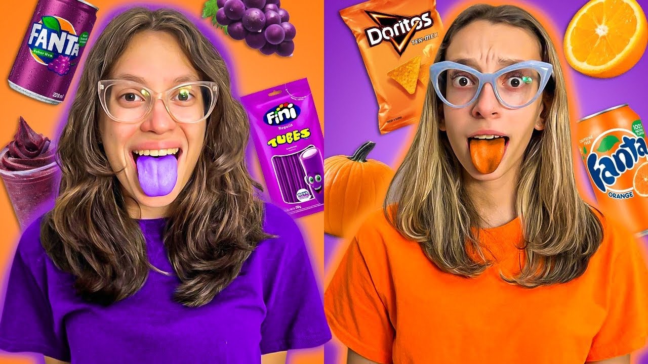 COMENDO TUDO ROXO E LARANJA POR 24 HORAS