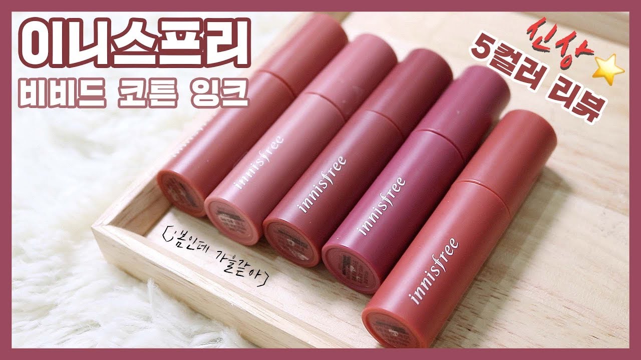 🔥이니스프리 신상5컬러!🍁봄인데 가을이 온 듯한 비비드 코튼 잉크 신상 색상 리뷰 🍁ㅣ SOL A 솔아
