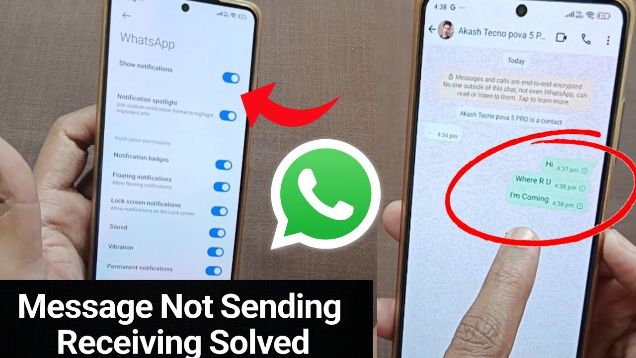 WhatsApp Message Not Sending And Receiving Problem || WhatsApp Message Not Sending One & Singe Tick