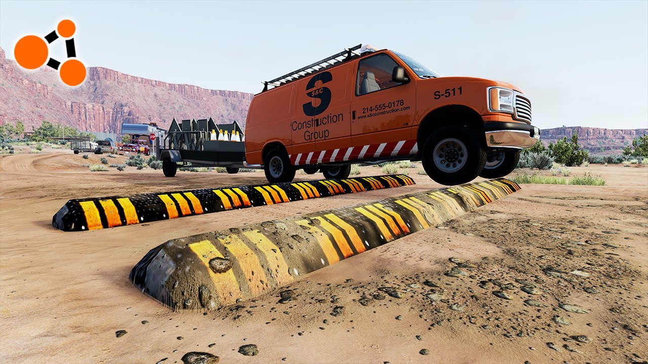 Trucks vs Double Speed Bumps BeamNG.drive | Beamng Crashes TV