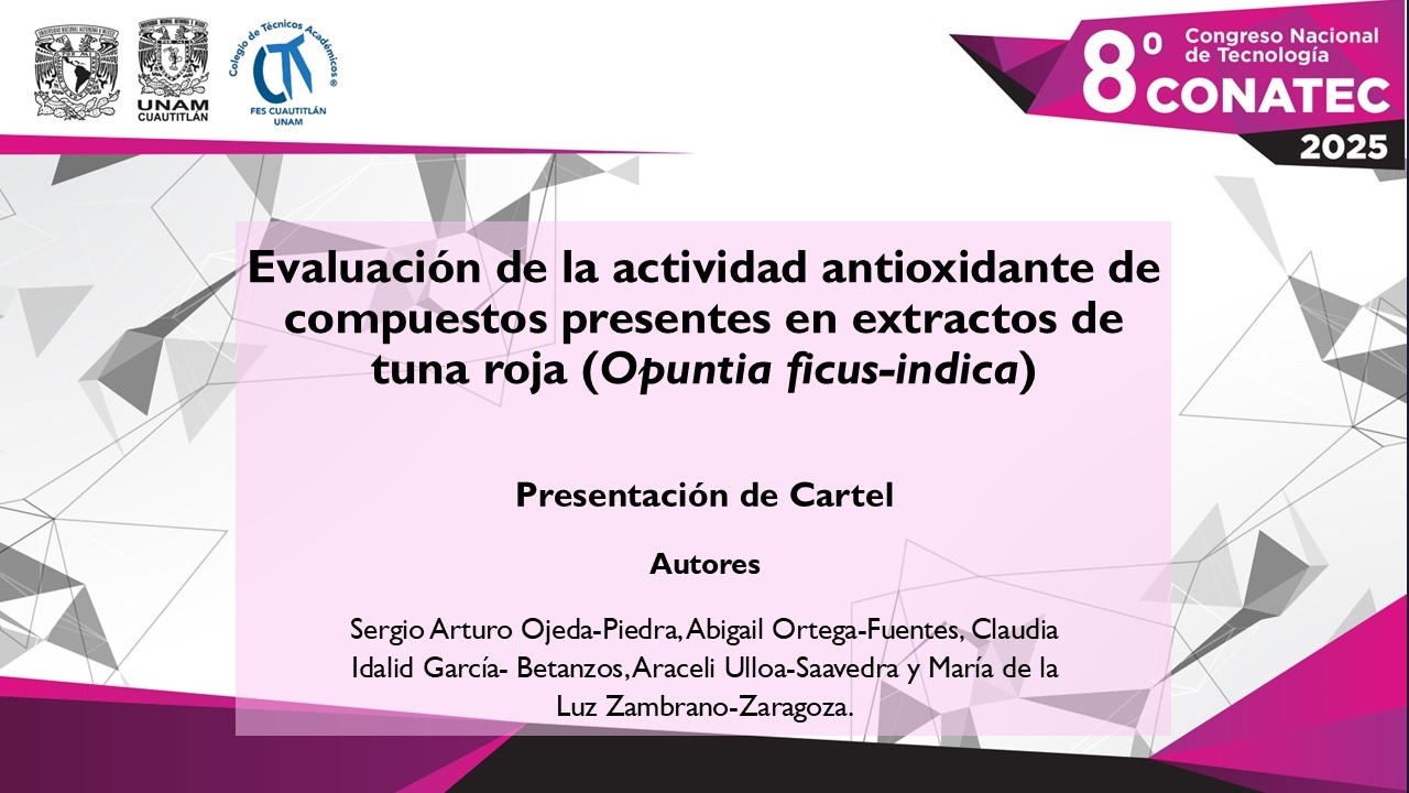 Evaluación de la actividad antioxidante de compuestos presentes en extractos de tuna roja...........