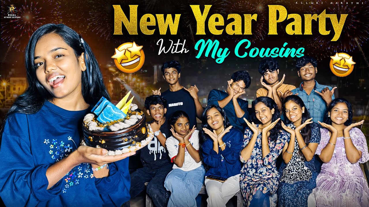 New year With my Cousins 🩷😃 || Allari Aarathi Vlogs || party Vlogs 