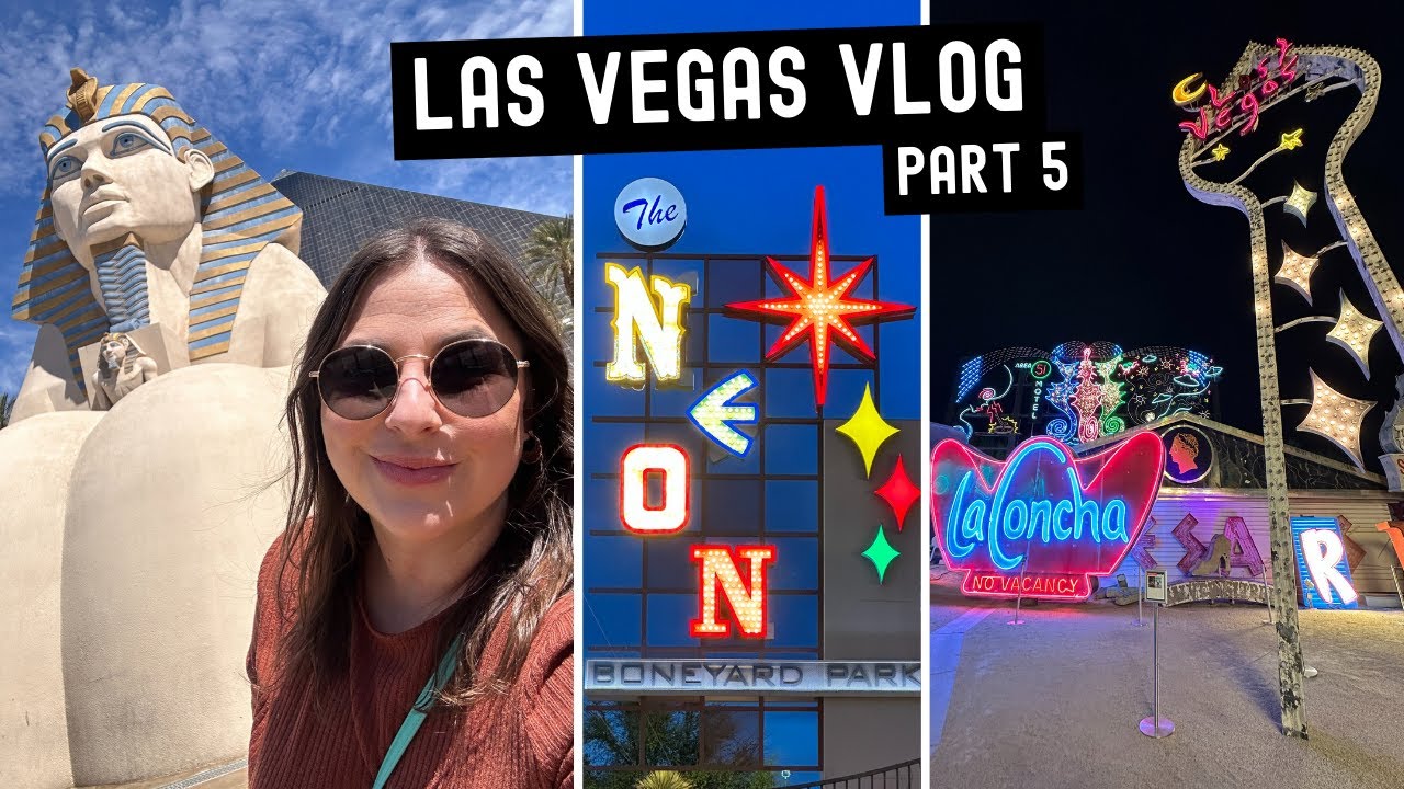 Las Vegas 2024: Luxor Deluxe King Room Tour, Lunch at Gordon Ramsey Pub, & the Vegas Neon Museum!