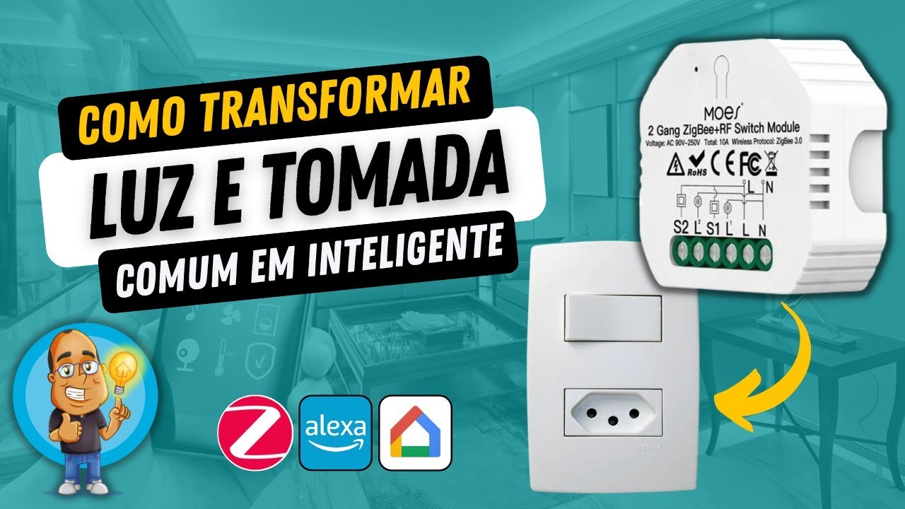 TUYA MINI 2 CANAIS - Instalação e Configuração na Prática - Sua Luz fica Inteligente - Use com Alexa