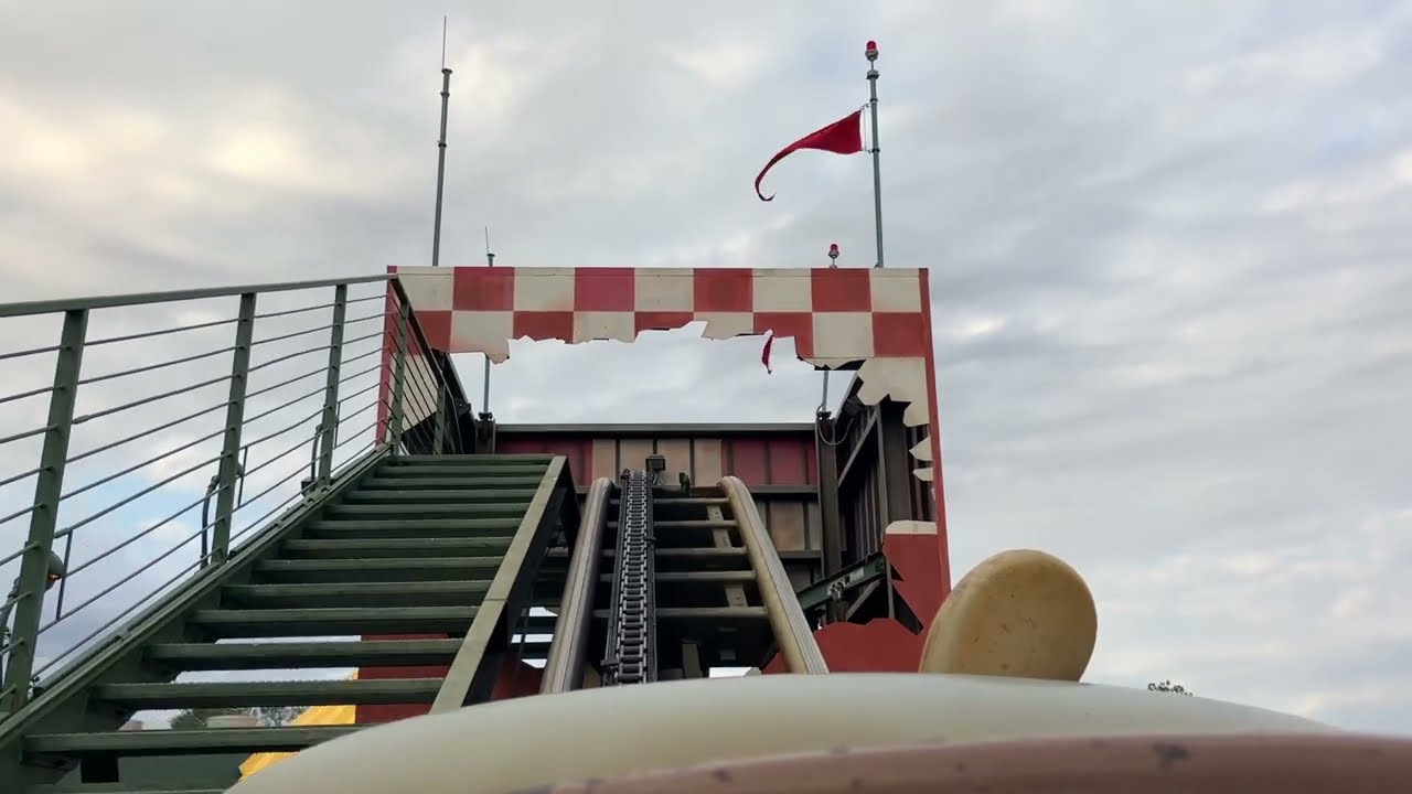 Goofy's Barnstormer Roller Coaster Front Seat POV