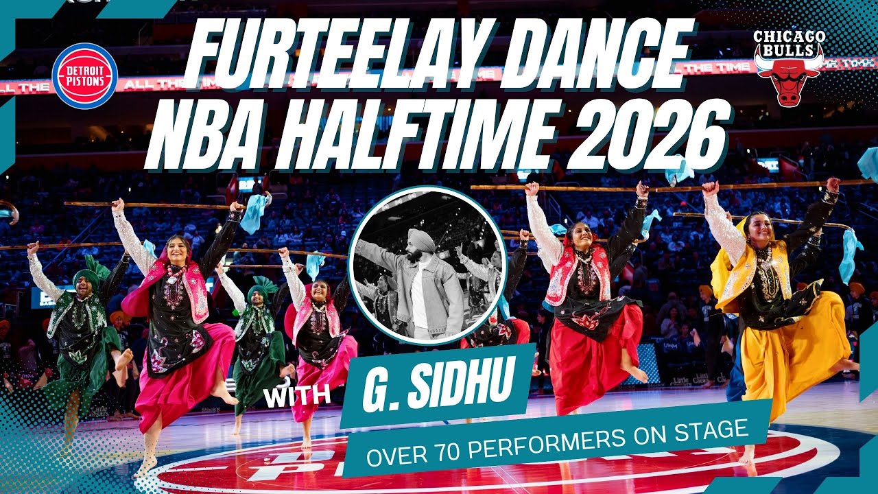 Furteelay Dance | G. Sidhu @ NBA Halftime Show (Pistons Vs. Bulls) 2026 - South Asian Heritage Night