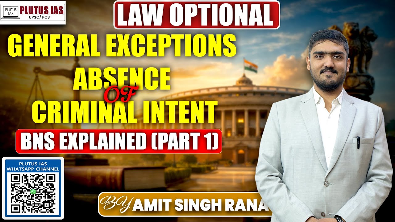 Law Optional | General Exceptions – Absence of Criminal Intent | BNS Explained (Part 1) | Amit Sir |