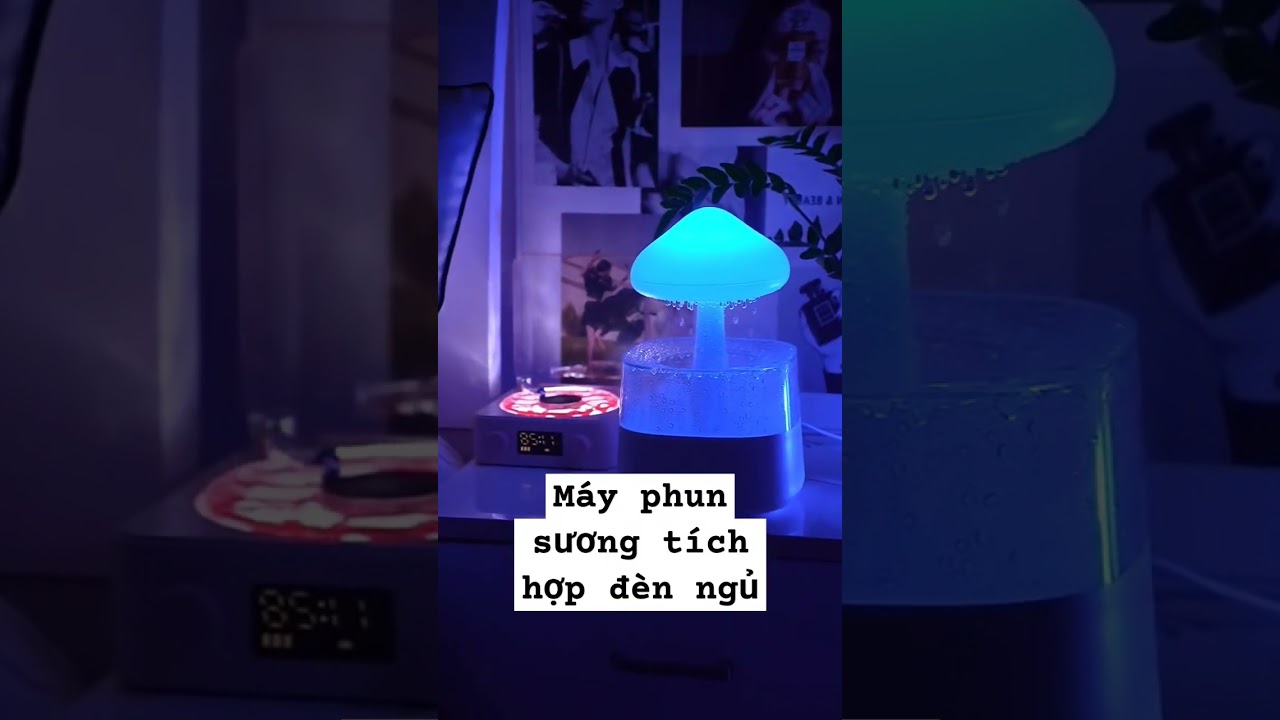 M&aacute;y phun sương t&iacute;ch hợp đ&egrave;n ngủ h&igrave;nh Sứa #nanareview #review #shots #mayphunsuong