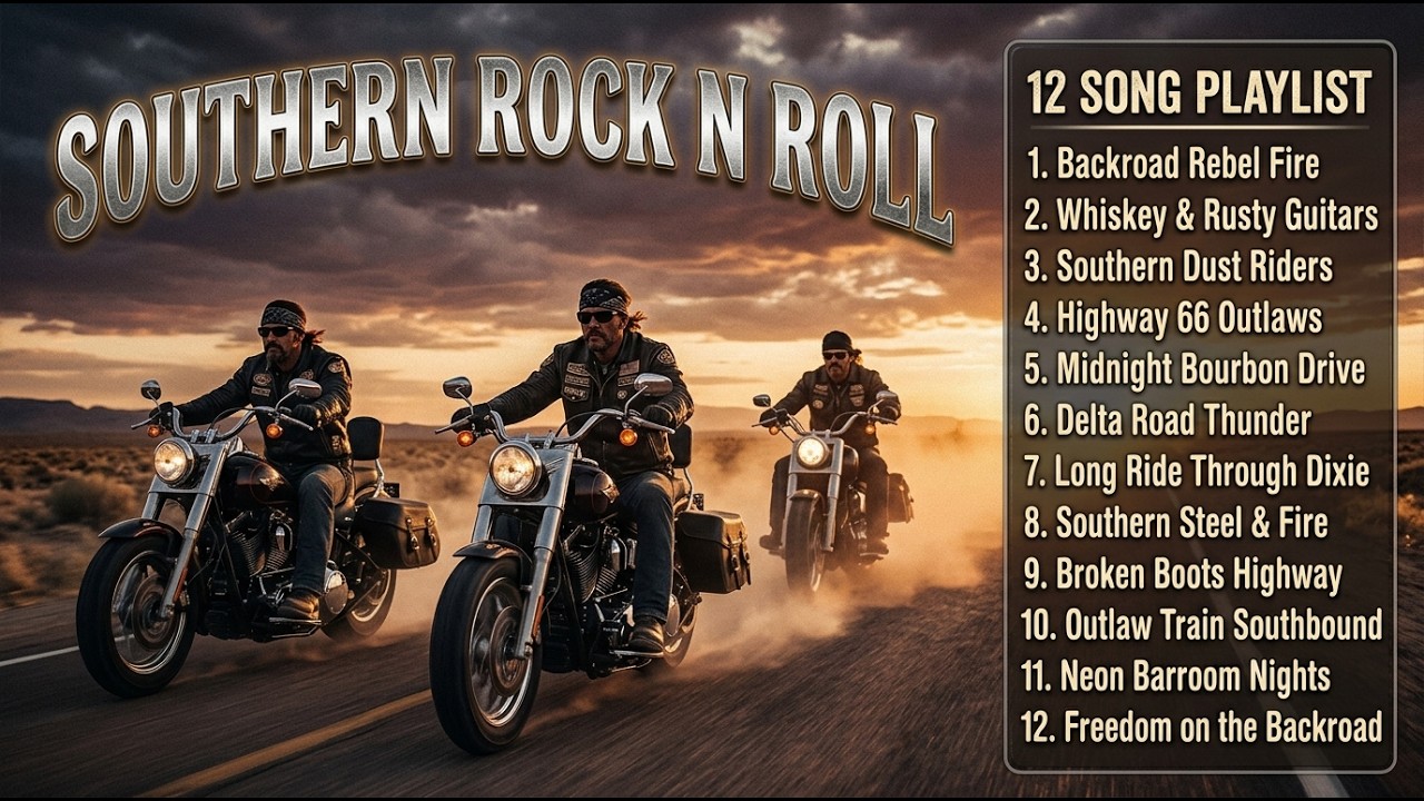 Southern Rock N Roll 🏍️ Midnight Ride Rock for Rebels of the Highway