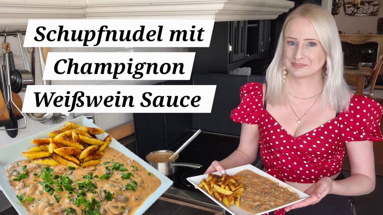 Vegan | Schupfnudel mit Champignon Weißwein Sauce | schnell, einfach und lecker 