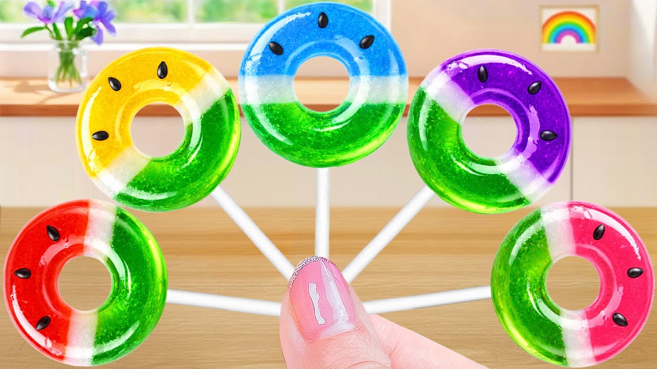 🍉Amazing Rainbow Watermelon Jelly Recipe🍉Mini Watermelon KitKat Cake Decorating | Sweet Mini Bites