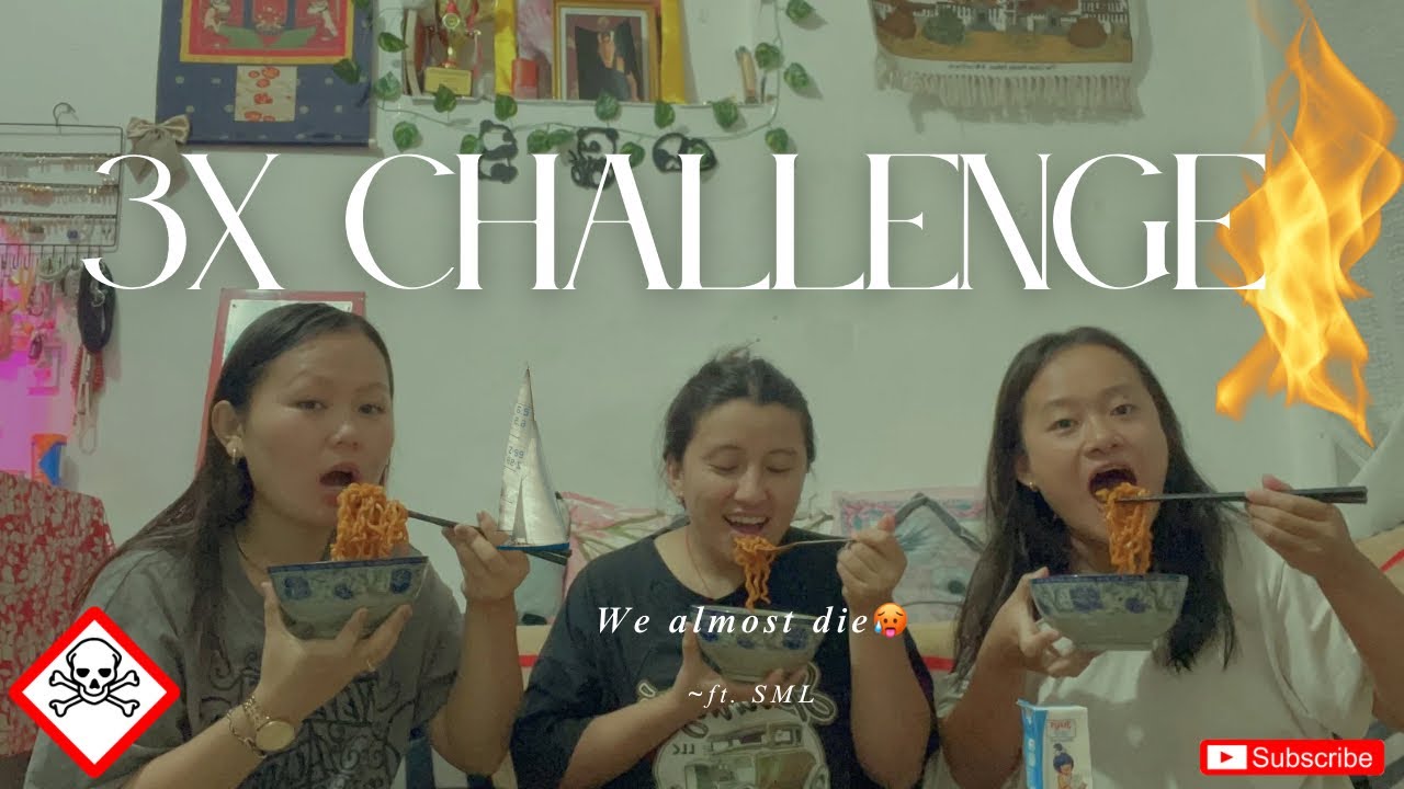 3x spicy ramen challenge in five minutes| tibetan| gone wrong|