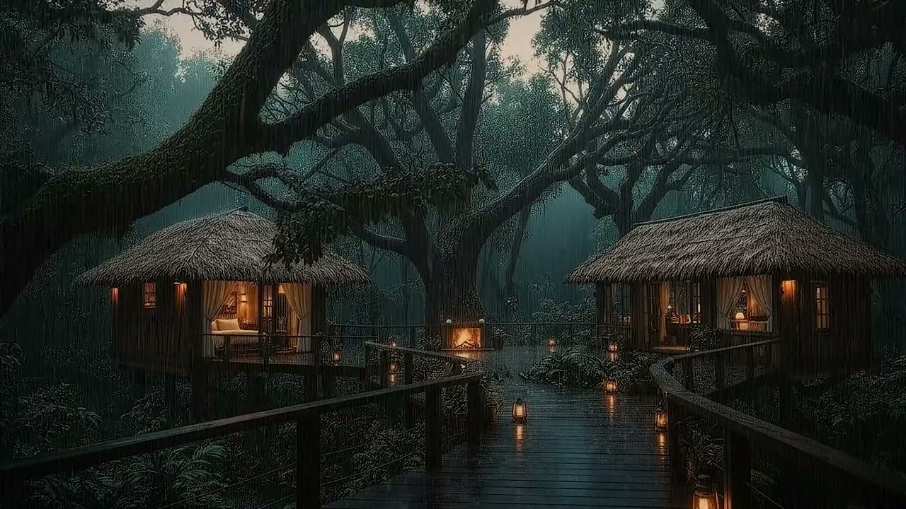 Rainy Cabin at Night 🌧️ Cozy Ambience for Deep Sleep and Complete Relaxation