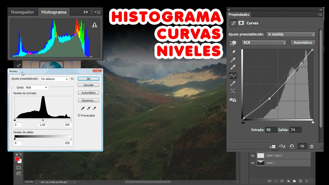 Tutorial sobre el Histograma, Niveles, Curva, Balance de Blanco