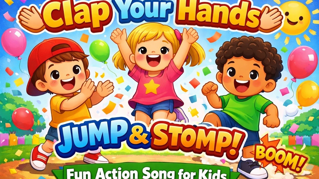 Clap Your Hands 👏 Jump & Stomp | Fun Action Song for Kids