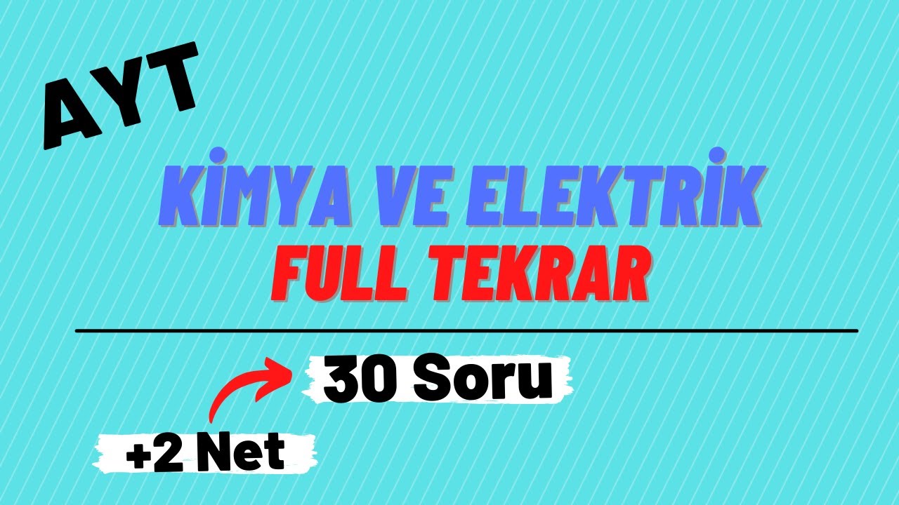 Elektrokimya | Kimya ve Elektrik | Soru Çözümü-Full Tekrar