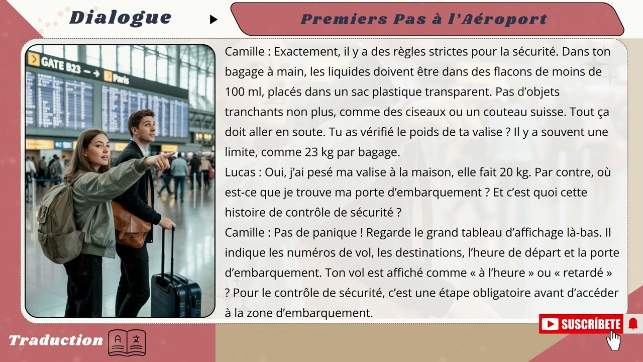 🎥 Apprenez le Français avec des Dialogues || Dialogue :  Premiers Pas à l'aéroport