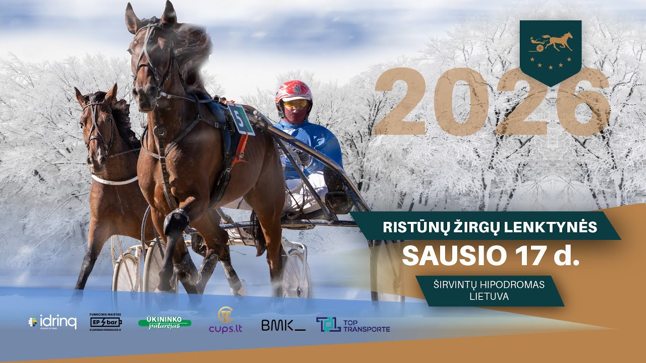 Ristūnų žirgų lenktynės - tiesioginė transliacija 2026-01-17