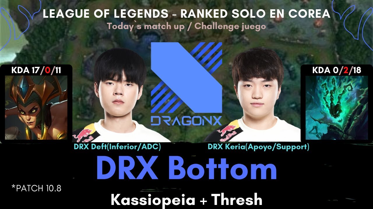 DRX Deft y Keria jugarán!!!!!!!!! *DRX bottom played Kassiopeia, Thresh. (LCK playoff round1 winner)