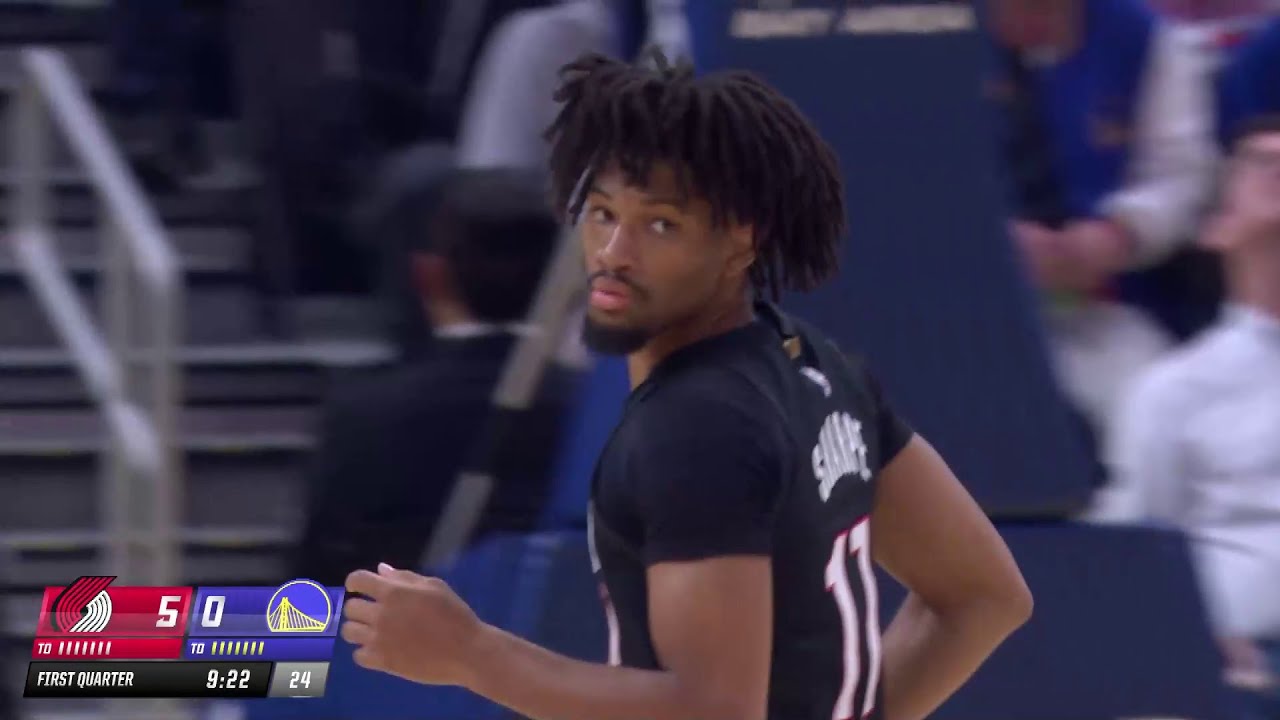 Shaedon Sharpe Scores 22 Points In Preseason Game Against Golden State Warriors | October 08, 2025