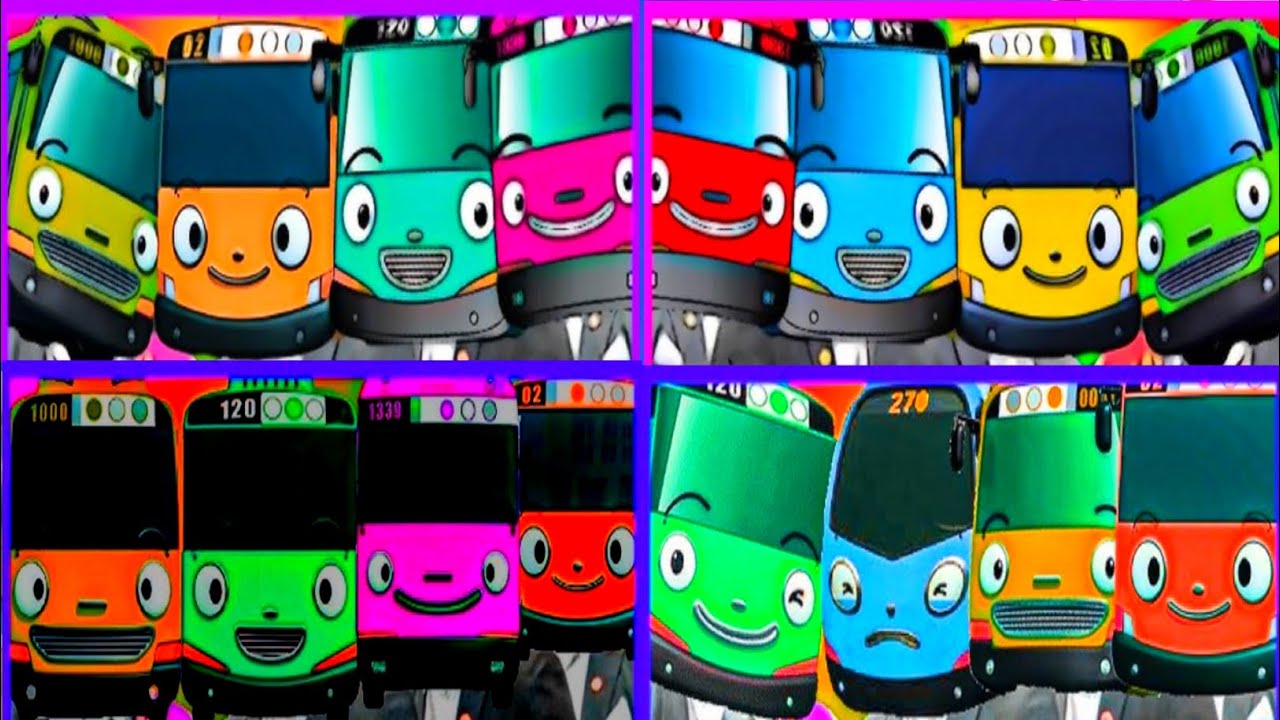 Tayo The Little Bus - Green 🆚 Yellow 🆚Red 🆚 Blue Bus 🎶 Tiles Hop EDM Rush Gameplay 🎯💥