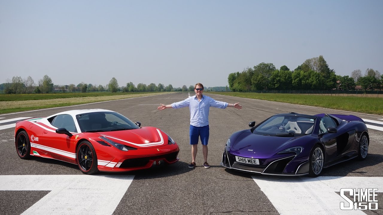 DRAG RACE: Ferrari 458 Speciale vs McLaren 675LT