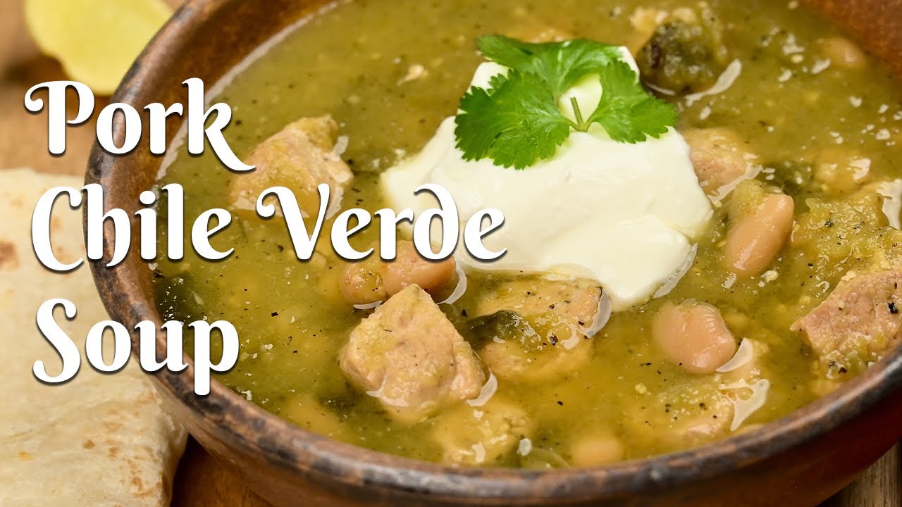 PORK CHILE VERDE SOUP: Delicious Slow Cooker Recipe Made with Hatch Green Chile & Tomatillos