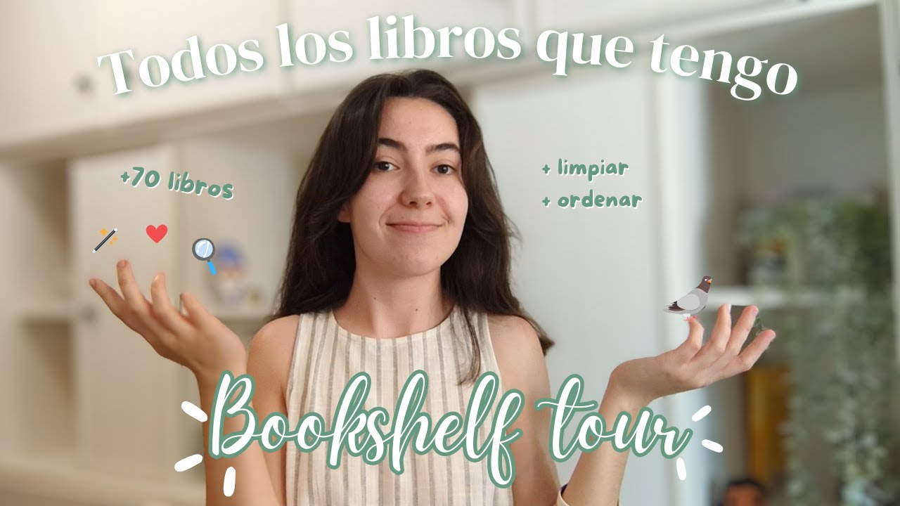 Os ense&ntilde;o todos los libros que tengo 📚💛 | Bookshelf tour | Claudia Pigeoner