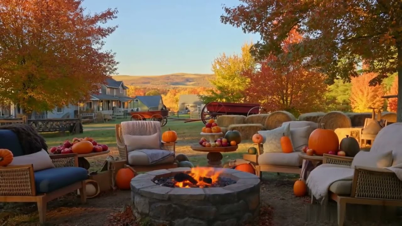 Cozy Fall Backyard, Relaxing Autumn Background Music