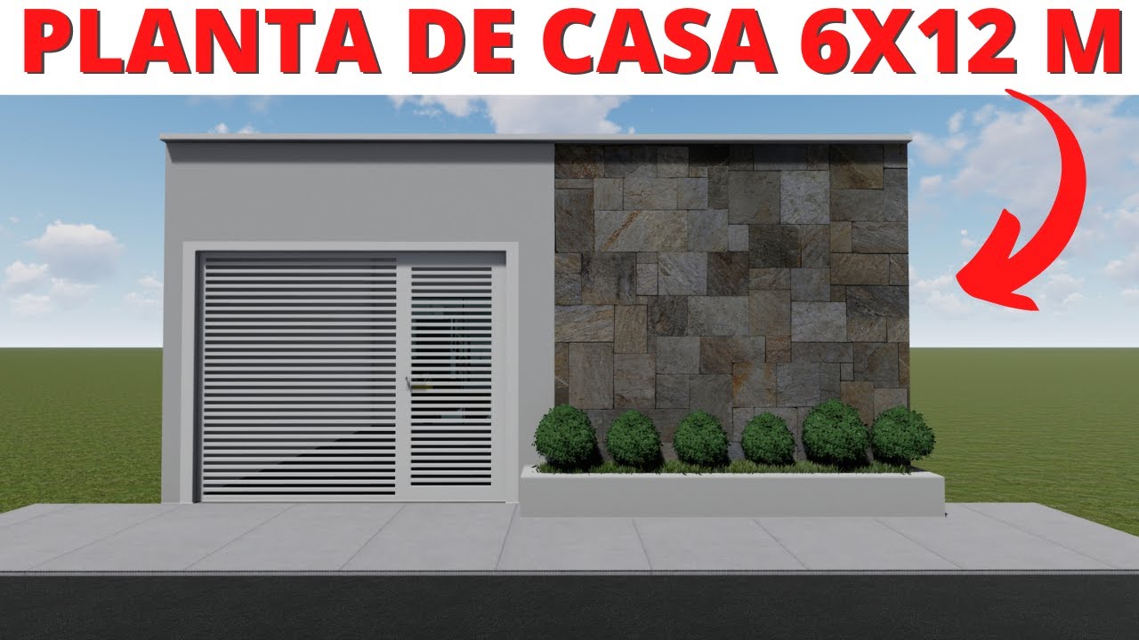 PLANTA DE CASA 6X12 METROS COM 02 QUARTOS!