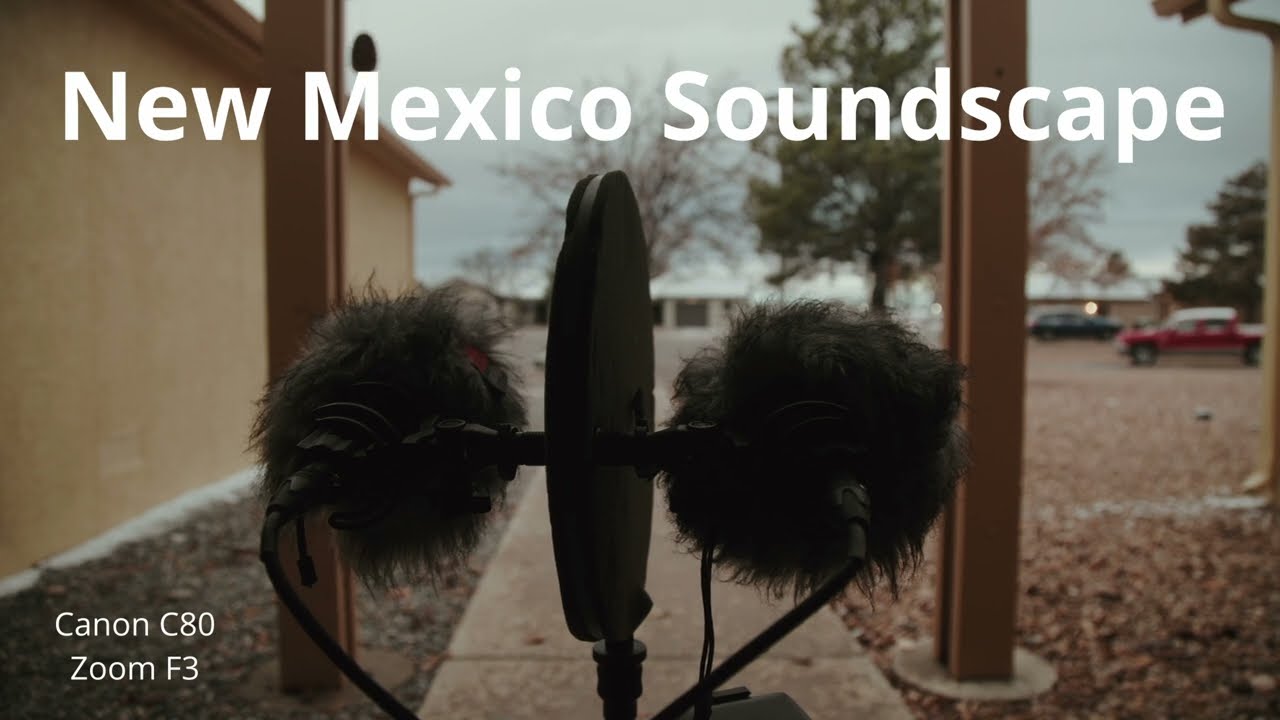 New Mexico soundscape/ Field Recording / Canon C80/ Zoom F3/ Jecklin Disc/ Windchimes