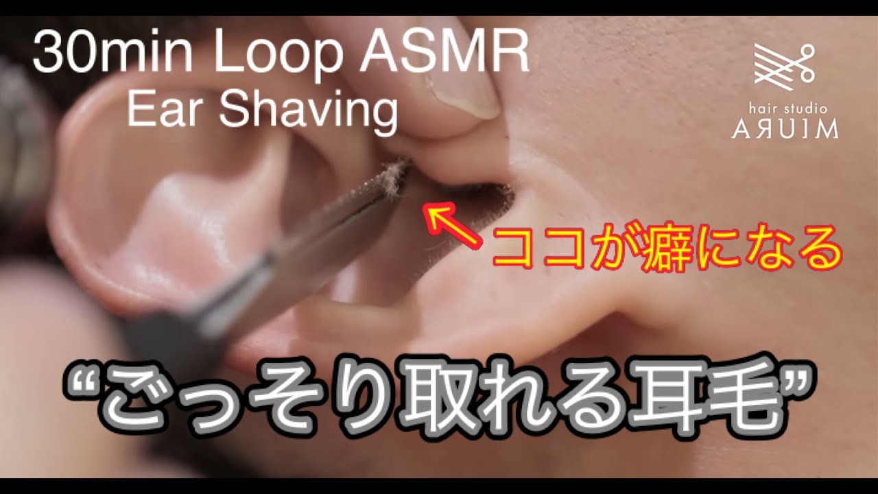 【こんなに剃れるの？】ごっそり感が癖になる癒しの耳剃りASMR動画 일본 제일의 귀 면도 기술.