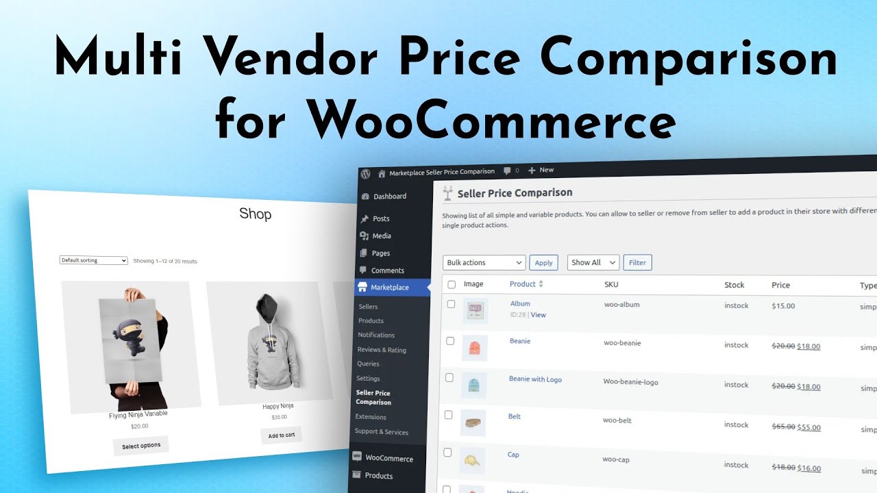 WordPress WooCommerce Marketplace Seller Price Comparison Plugin