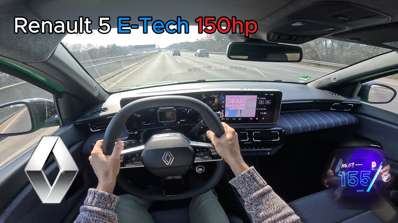 2024 Renault 5 E-Tech 52 kWh (150 hp) - POV Test drive On the German Autobahn