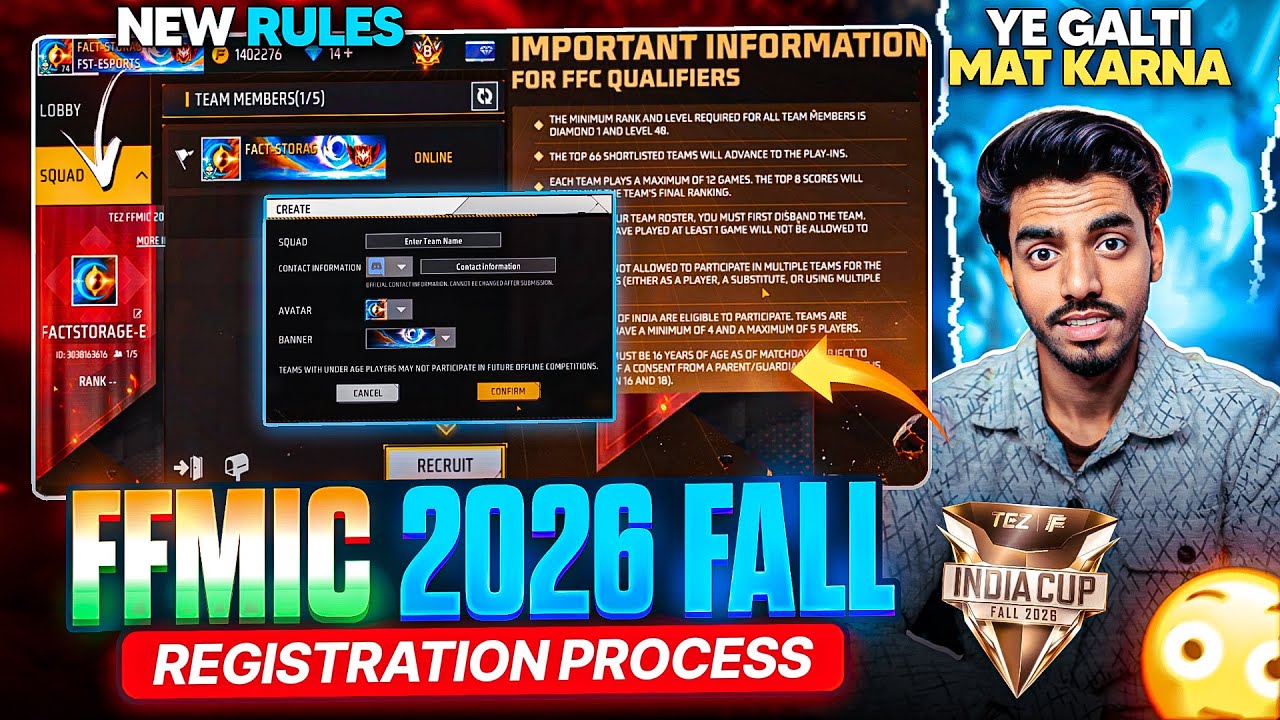 HOW TO REGISTER IN FREE FIRE MAX INDIA CUP 2026😍 | FFMIC FALL 2026 ME REGISTRATION KAISE KARE