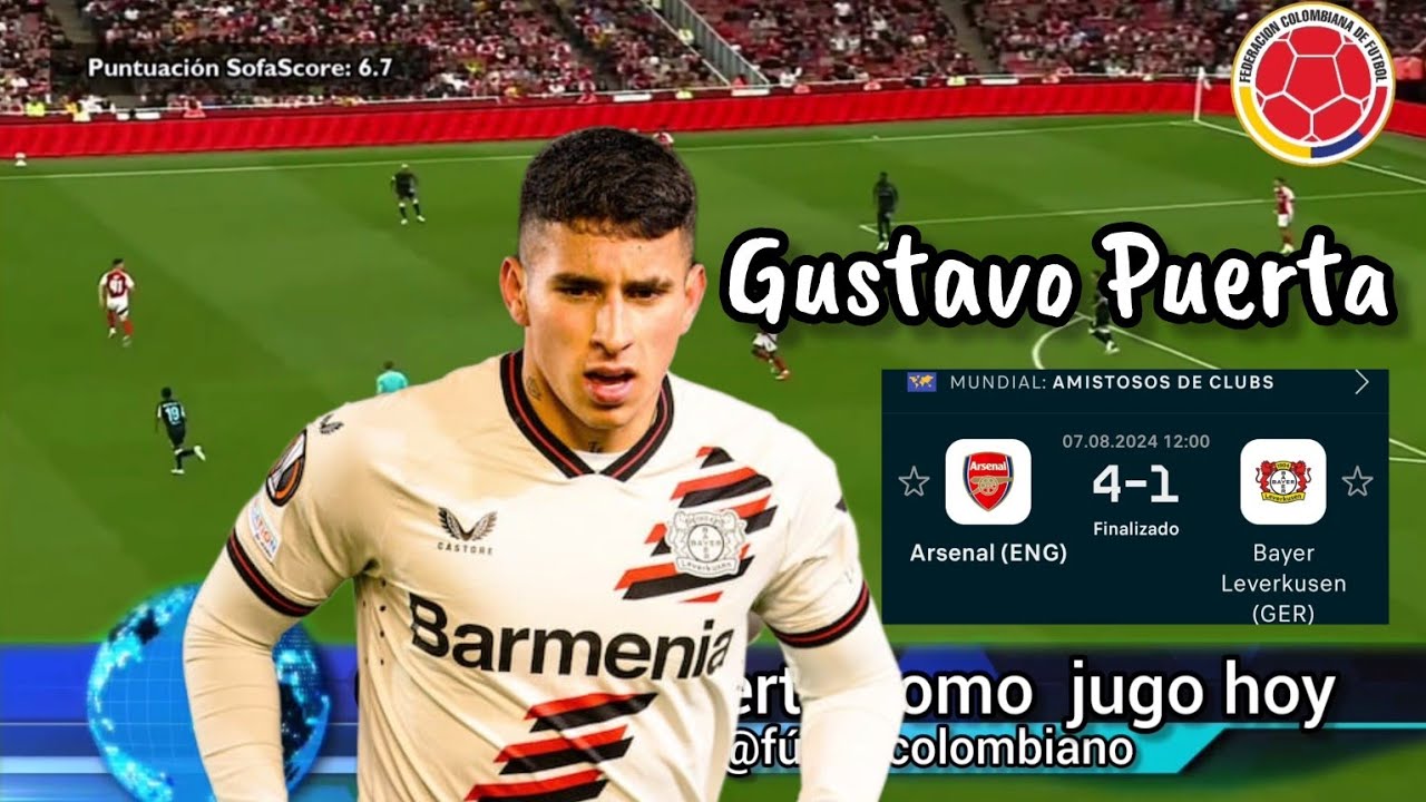 Gustavo Puerta vs Arsenal resumen del partido hoy