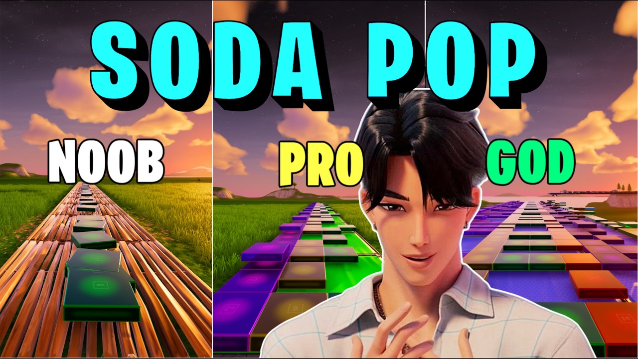 KPop Demon Hunters - Soda Pop - Noob vs Pro vs God (Fortnite Music Blocks)