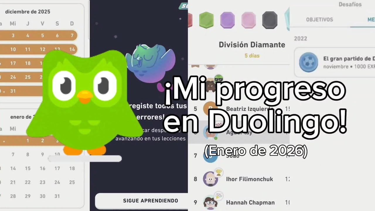 ¡Mi progreso en Duolingo! (Enero de 2026)