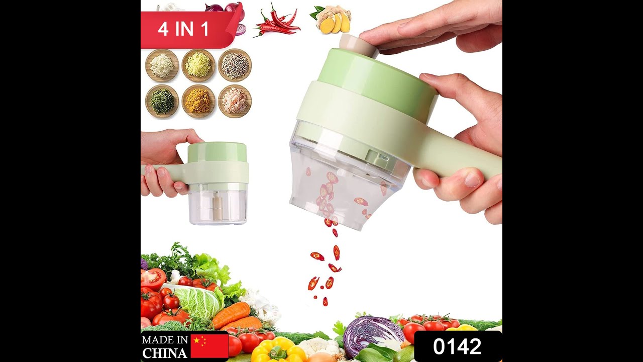 0142 4 in 1 Electric Handheld Hammer Vegetable Fruit Food Chopper Multifunction Cutter