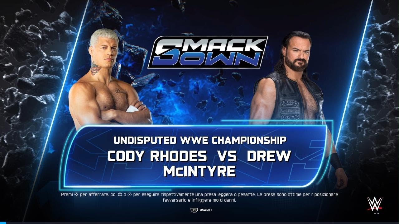 WWE 2K25 - Cody Rhodes vs Drew McIntyre - WWE Championship